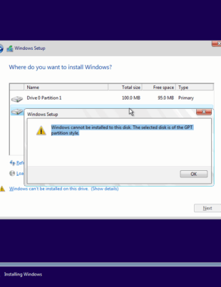 Windows cannot be installed to this disk. The selected disk is of the GPT partition style - voozon.com