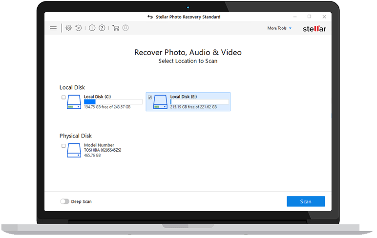 Fig 1 Main Interface of Software select location