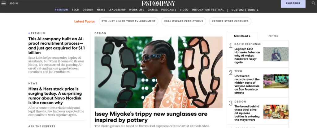Fast Company Business News Innovation Technology Work Life and Design 03 09 2026 06 11 PM