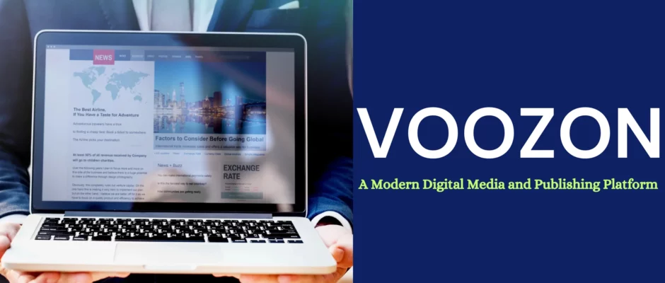 Voozon platform interface representing a modern digital media hub