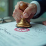 person using wax seal blurred certificate - voozon.com